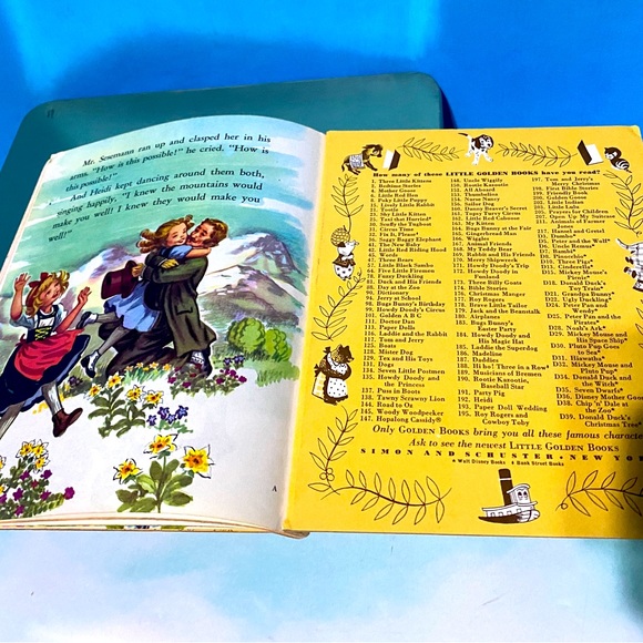 A LITTLE GOLDEN BOOK VTG 1954 HEIDI HER LIFE IN THE MOUNTAINS w/HER GRANDFATHER - Picture 14 of 15